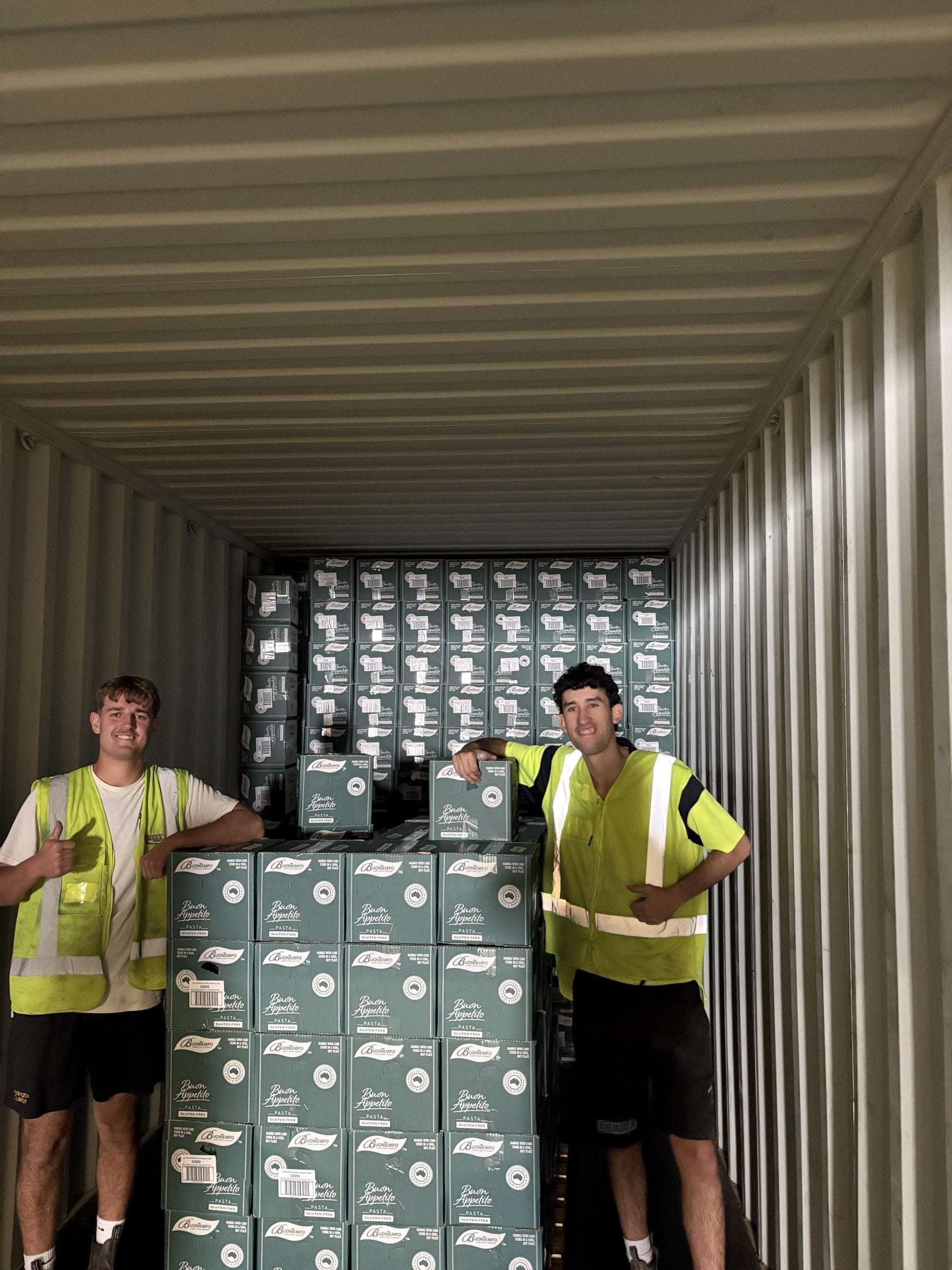 JJ Labour workers unloading a shipping container